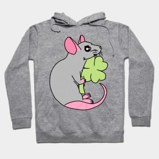 Lucky Clover Rat (Full Color Version 1) Hoodie